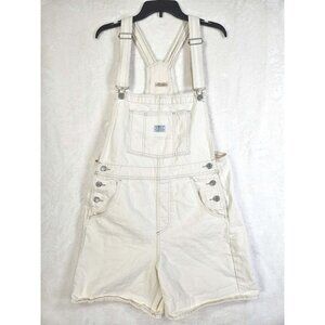 Levi's Heavyweight Denim Overalls Womens Medium Cutoffs Off-White Waterless